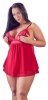 Czerwona sexy koszulka babydoll plus size Cottelli 3XL